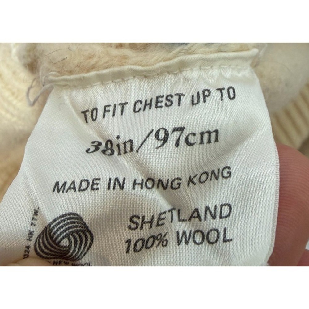 Vintage Debenhams Shetland‎ Wool Pullover Preppy Sweater Size Small Soft - Picture 10 of 13